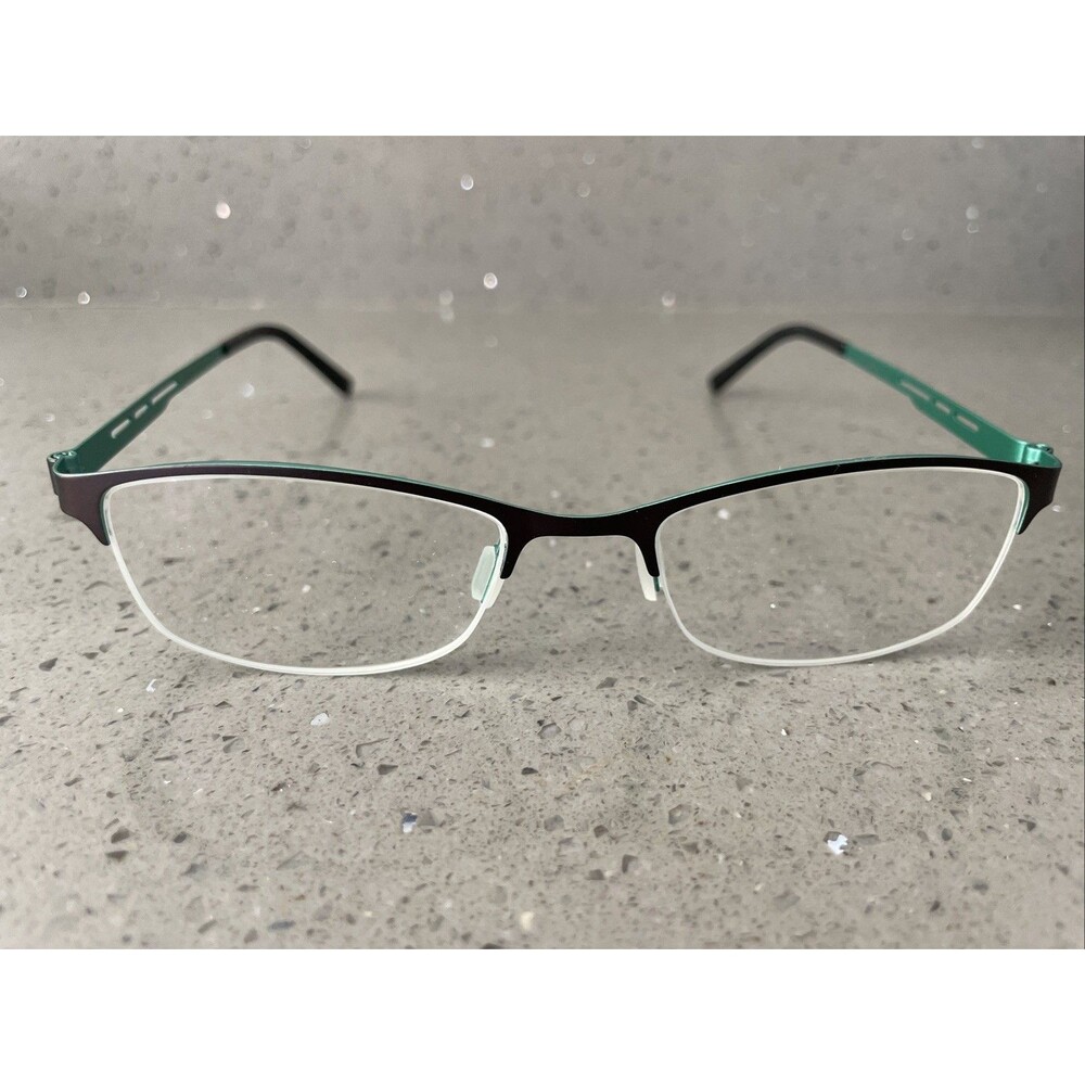 Eyebuydirect Pearl Brown 50-19-140 C1 Eyeglasses FRAMES ONLY half rim teal